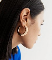 New Look Gold Wide Midi Hoop Earrings